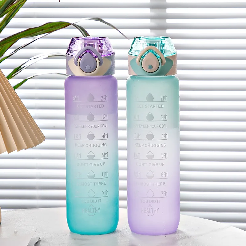 1000ml Gradient Sports Water Bottle with Time Markers - product product catalog photo 2