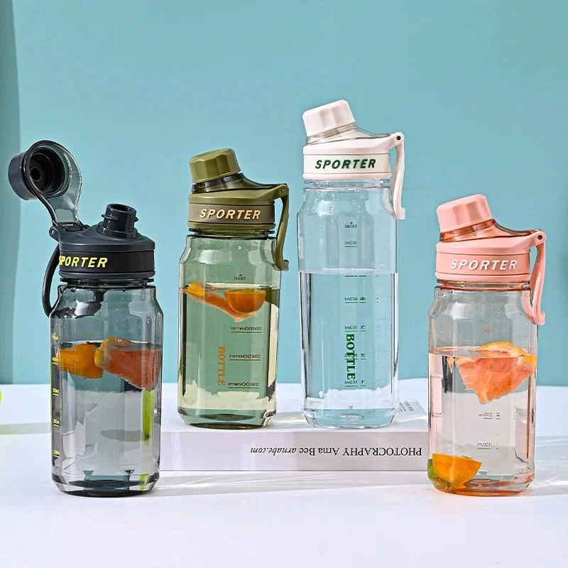 Clear Flip-Top Straw Sports Bottles - 2