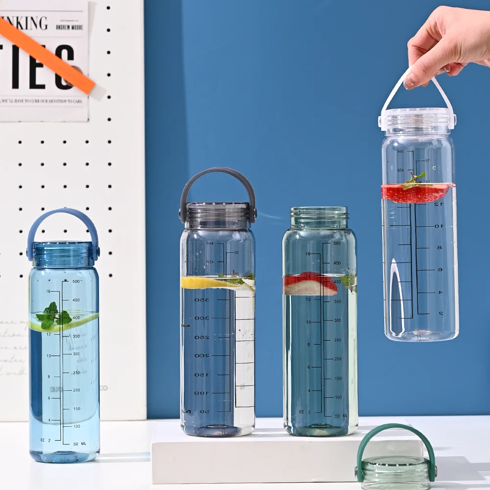 Botellas deportivas transparentes con anillas